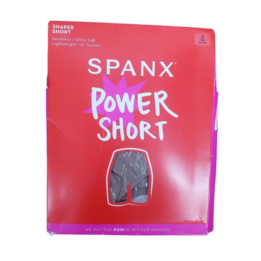 NEW Spanx Power Shorts Size S Cafe Au Lait Mid Thigh Shaping 6" Inseam Seamless